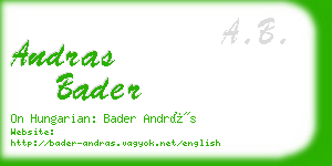 andras bader business card